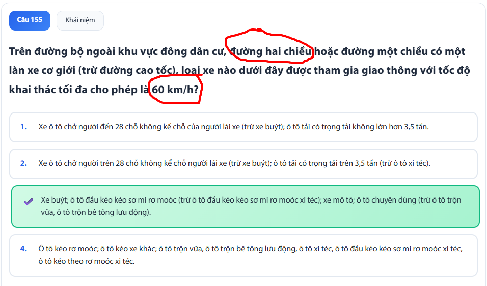 600 câu mẹo thi lý thuyết đường hai chiều